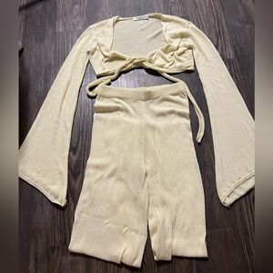 NA-KD Knit Crop Top and Pants Set